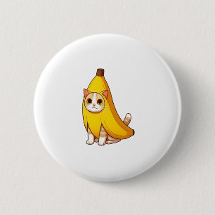 Cat in Banana Costume 6 Cm Round Badge