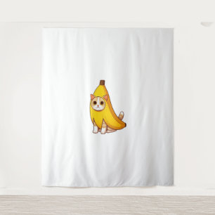 Cat in Banana Costume Tapestry
