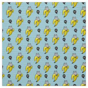 Cat in banana fabric