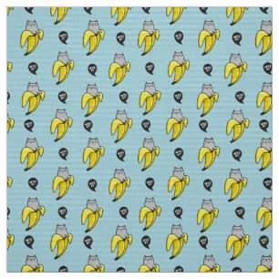 Cat in banana fabric