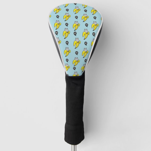 Cat in banana golf head cover (Front)