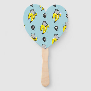 Cat in banana hand fan