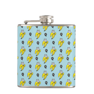 Cat in banana hip flask