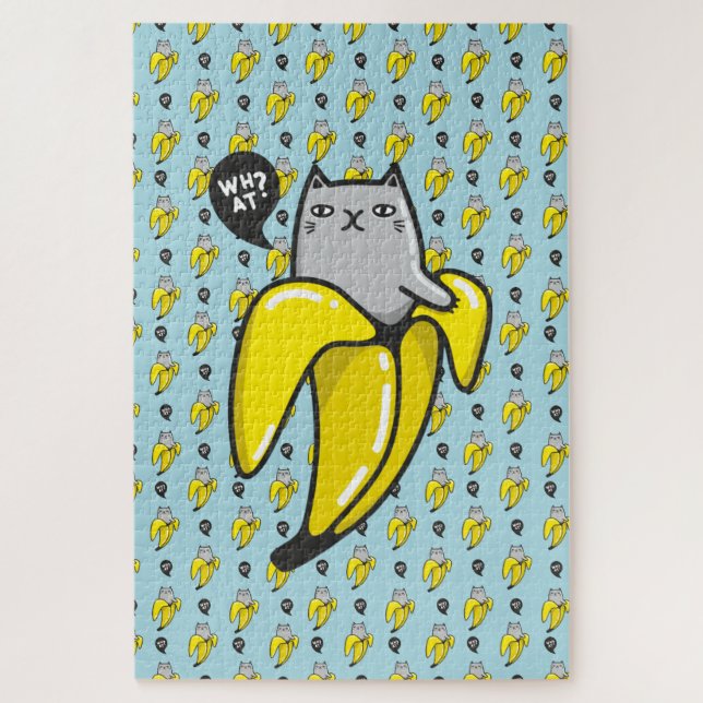 Cat in banana jigsaw puzzle (Vertical)