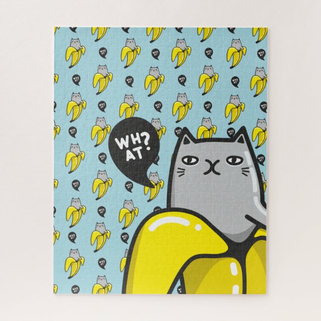 Cat in banana jigsaw puzzle (Vertical)