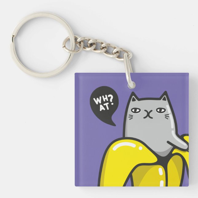 Cat in banana key ring (Front)
