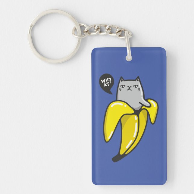 Cat in banana key ring (Front)