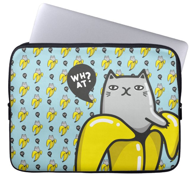 Cat in banana laptop sleeve (Front)