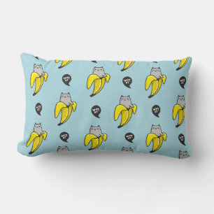 Cat in banana lumbar cushion