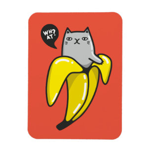 Cat in banana magnet