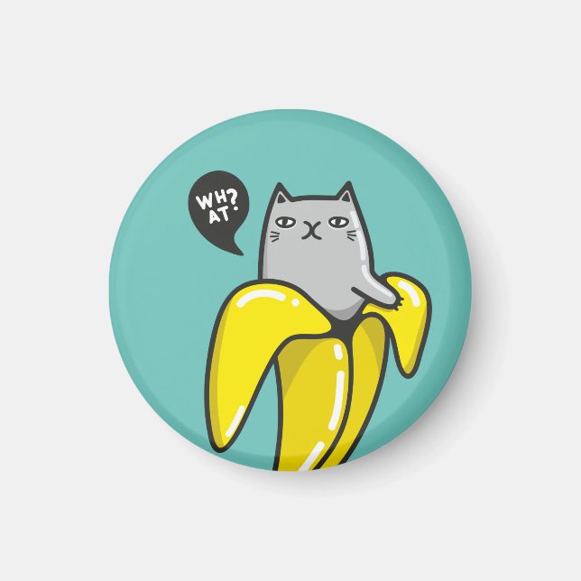 Cat in banana magnet (Front)