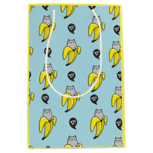 Cat in banana medium gift bag