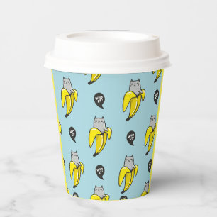 Cat in banana paper cups