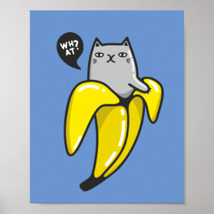 Cat in banana poster