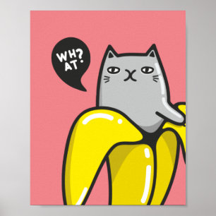 Cat in banana poster