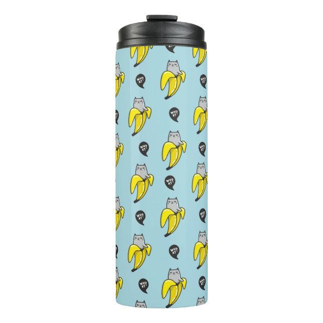 Cat in banana thermal tumbler (Front)