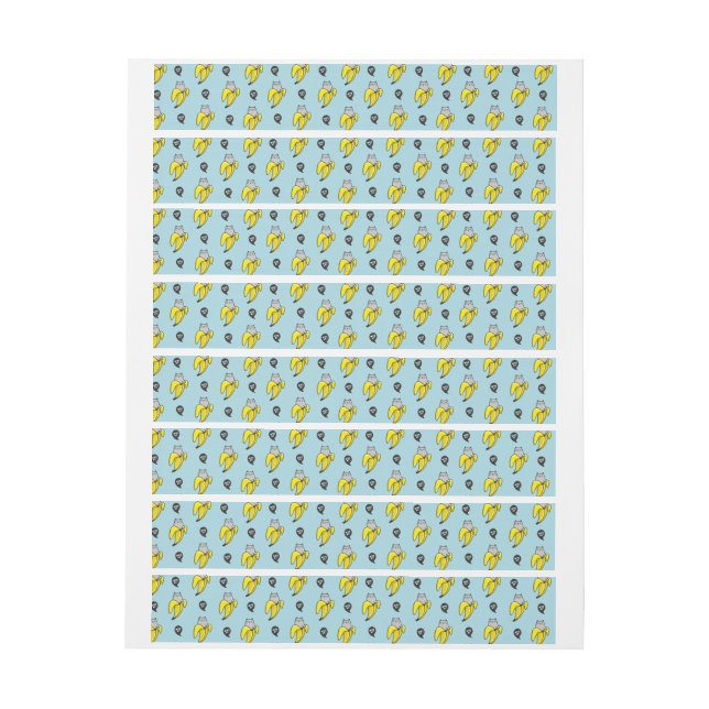 Cat in banana wrap around label (Sheet)