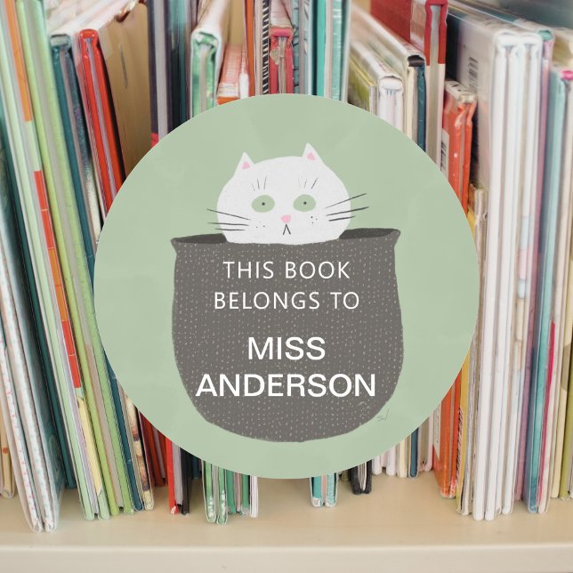 Cat in basket book sticker (Creator Uploaded)