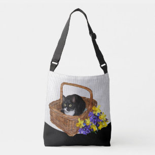 CAT IN BASKET CROSSBODY BAG