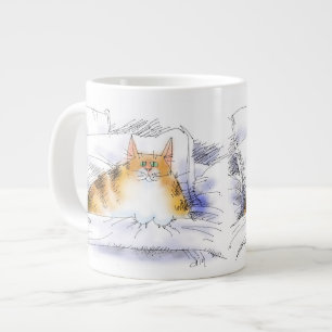 cat in bed large coffee mug