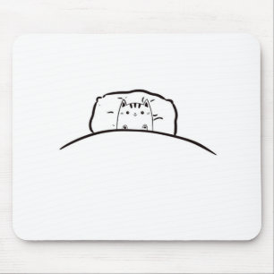 Cat in bed mouse mat, cute cat in bed pad