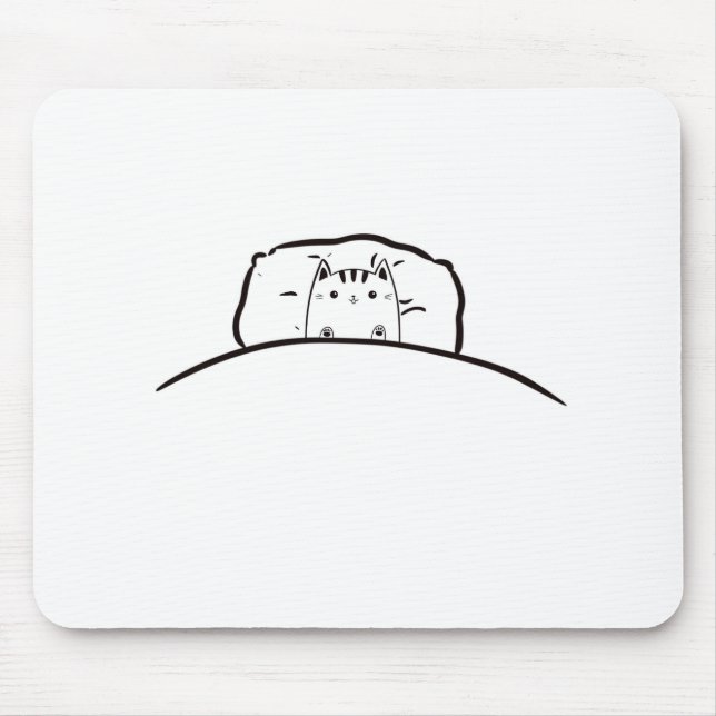 Cat in bed mouse mat, cute cat in bed pad (Front)