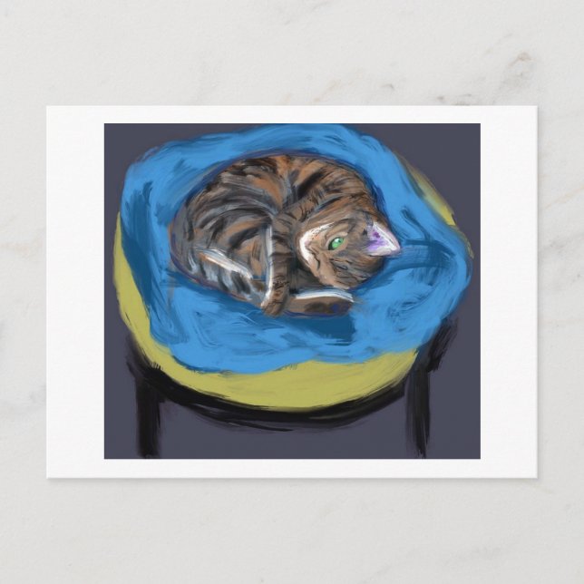 Cat in Bed, Suzanne Valadon Postcard (Front)