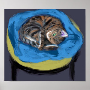 Cat in Bed, Suzanne Valadon Poster