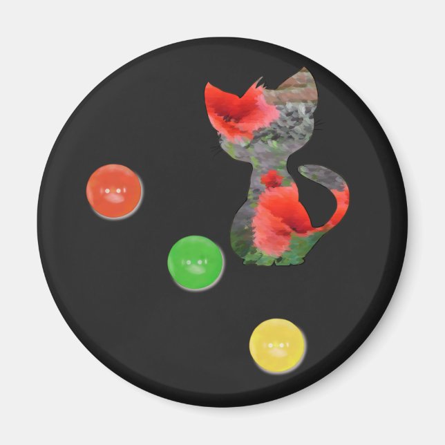 Cat in black magnet (Front)