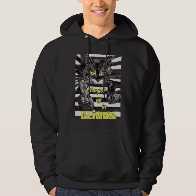 Cat in Blinds Explorer Kitten Hoodie (Front)