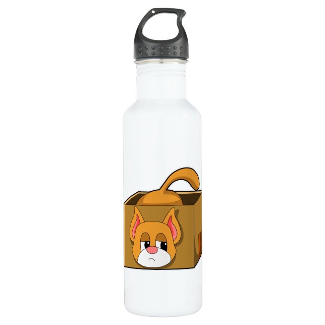 Cat in Box 710 Ml Water Bottle (Front)