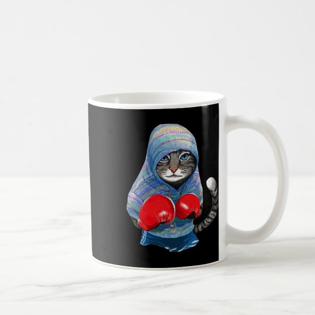 Cat In Boxing Suit  Coffee Mug (Right)