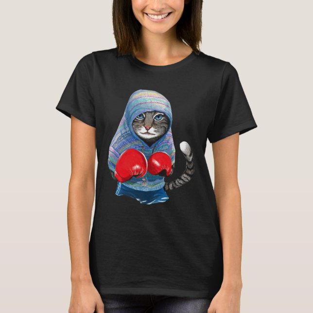 Cat In Boxing Suit  T-Shirt (Front)