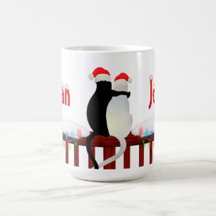 Cat In Caps Personalized Christmas Coffee Mug
