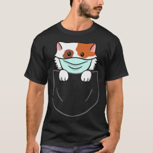 Cat In Chest Pocket Breast Pocket Animal Face Mask T-Shirt