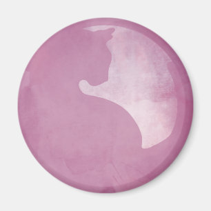 Cat in Circle - Pink Magnet