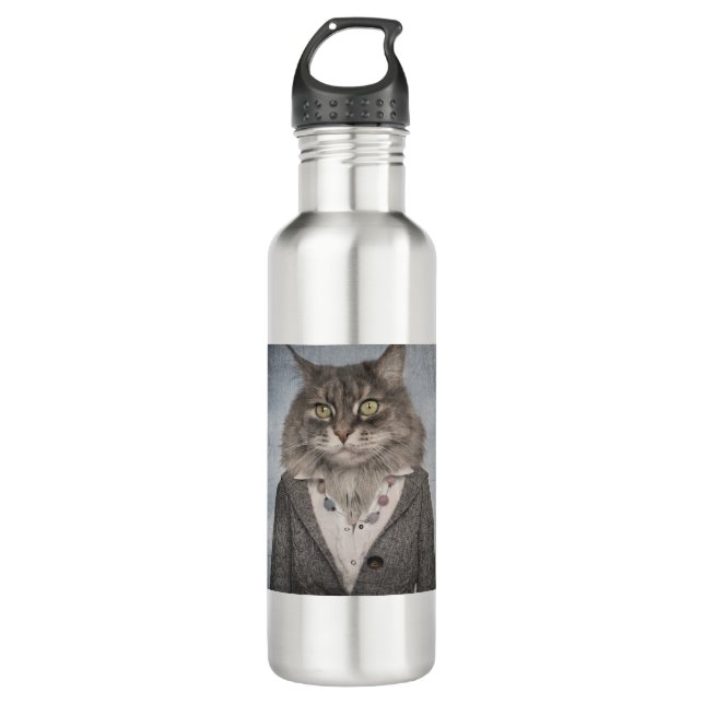 Cat In Clothes 710 Ml Water Bottle (Front)