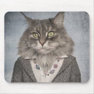 Cat In Clothes Mouse Pad