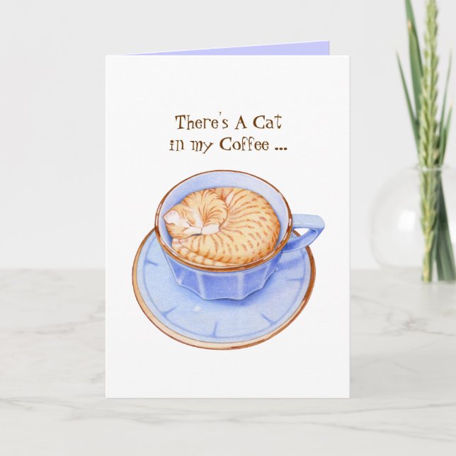 Cat in Coffee Card (Front)