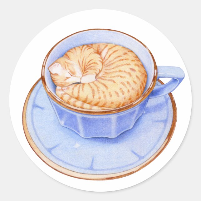 Cat in Coffee Sticker (Front)
