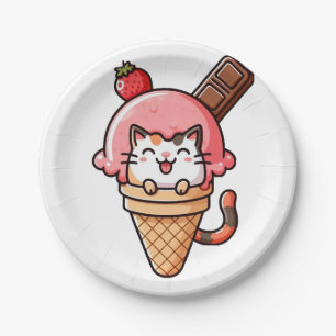 Cat in Cone Paper Plate