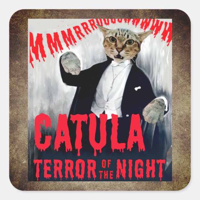 Cat in Dracula costume Square Sticker (Front)