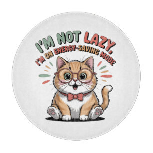 Cat in Energy Saving Mode Cutting Board
