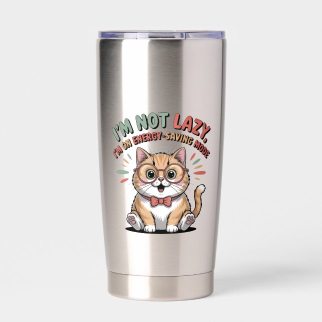 Cat in Energy Saving Mode Insulated Tumbler (Front)