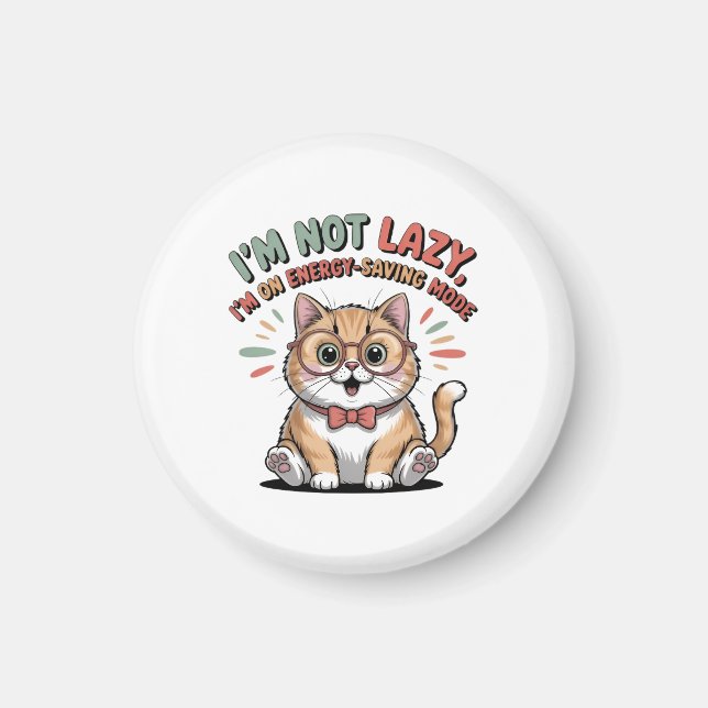 Cat in Energy Saving Mode Magnet (Front)