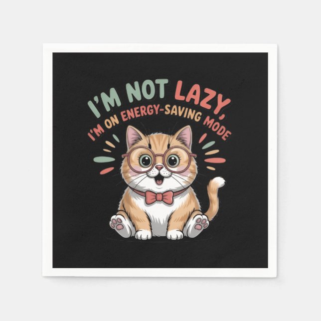 Cat in Energy Saving Mode Napkin (Front)