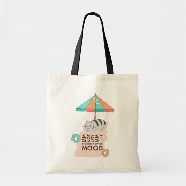 Cat in Energy-Saving Mode Tote Bag (Front)
