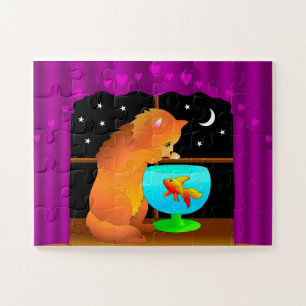 Cat in Fishbowl Jigsaw Puzzle