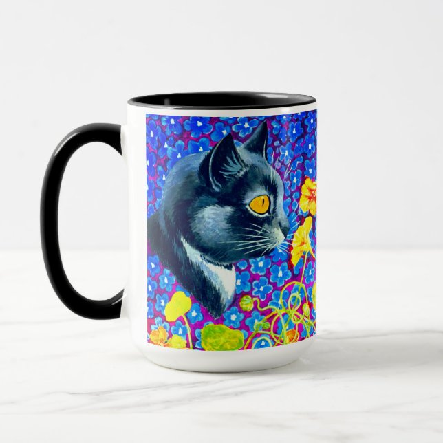 Cat in Flowers Mug (Left)