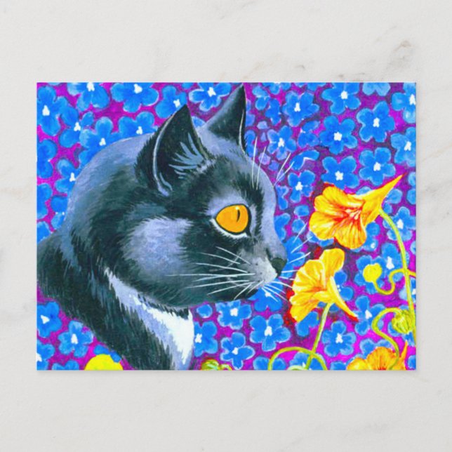 Cat in Flowers Postcard (Front)